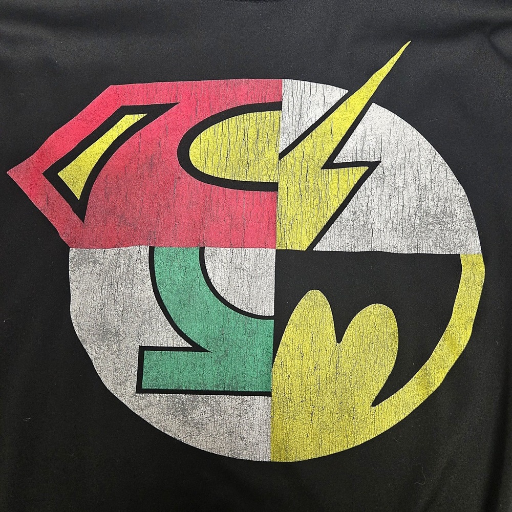 DC Comics Superhero Logo T Shirt XL‎ Black Polyester Graphic Tee